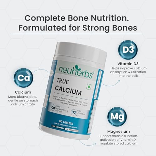 Neuherbs Calcium with Vitamin D3 & Magnesium Tablets 60 – Vitamin Supplement
