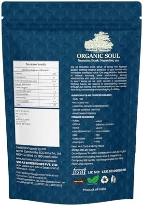 Organic Soul White Sesame Seeds Capsules 250g – Sesamum indicum
