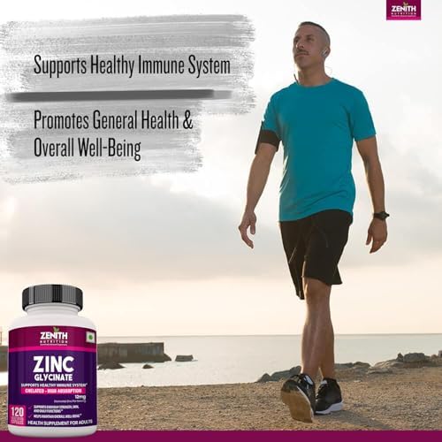 Zenith Nutrition Chelated Zinc Glycinate 12mg Capsules 120 – Vegetarian Mineral