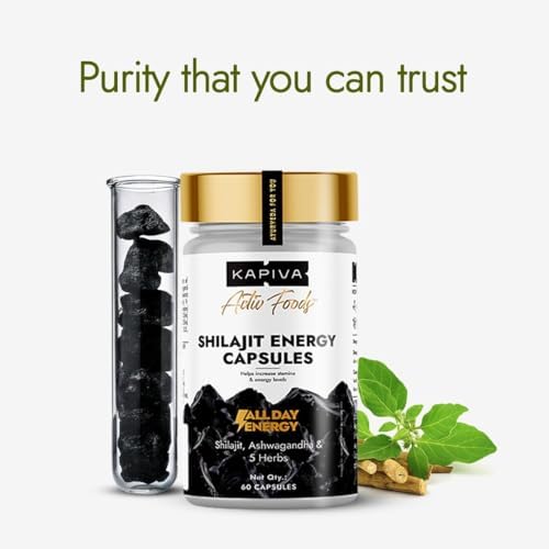 Kapiva Shilajit Energy Capsules with Ashwagandha Capsules 60 – Withania somnifera