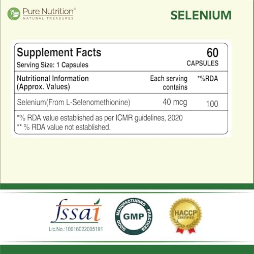 Pure Nutrition Selenium 40mcg Capsules 60 – Vegetarian Mineral