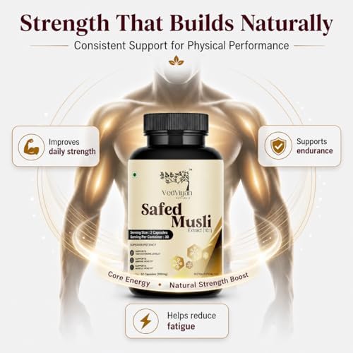 Safed Musli Extract 10:1 Capsules 60 – Chlorophytum borivilianum
