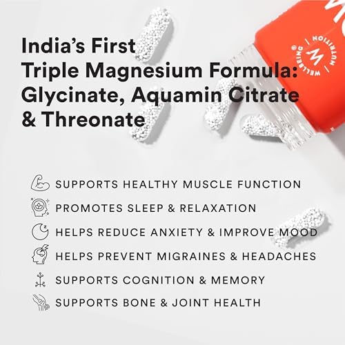 Wellbeing Nutrition Triple Magnesium Glycinate + Citrate + Malate Capsules – Vegetarian Mineral