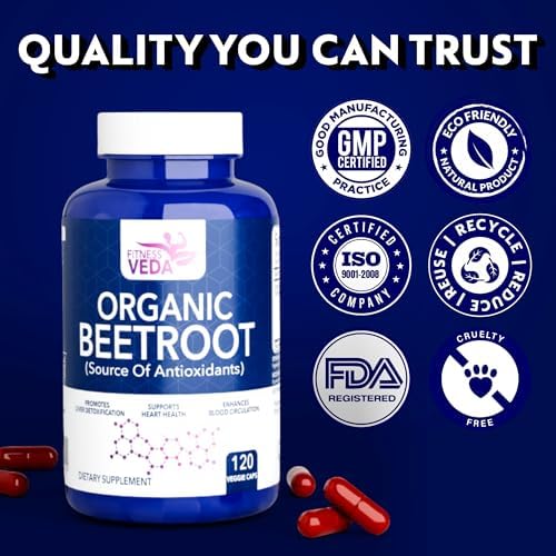 Fitness Veda Organic Beetroot Capsules 120 – Beta vulgaris