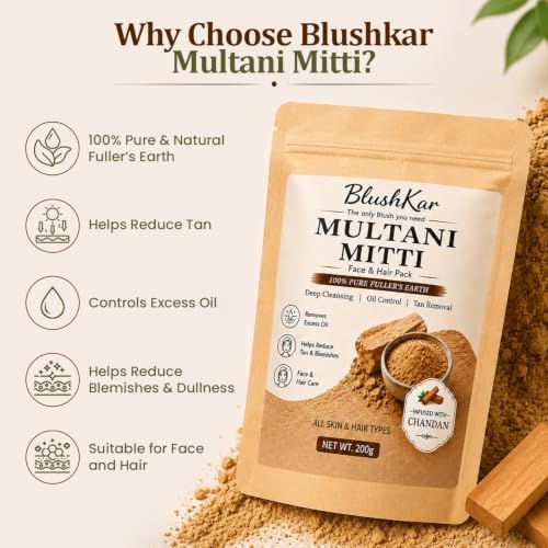 BlushKar Multani Mitti Powder 200g – Natural Skincare