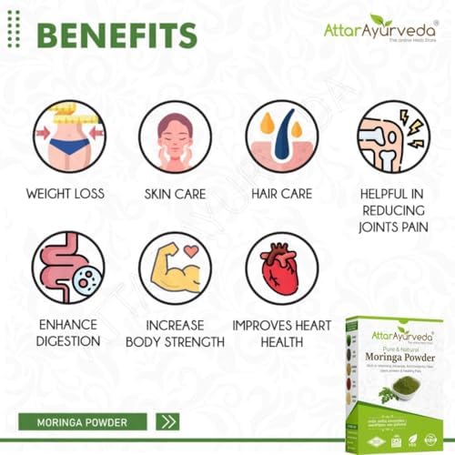 Attar Ayurveda 100% Moringa Leaf Powder 200g – Moringa oleifera