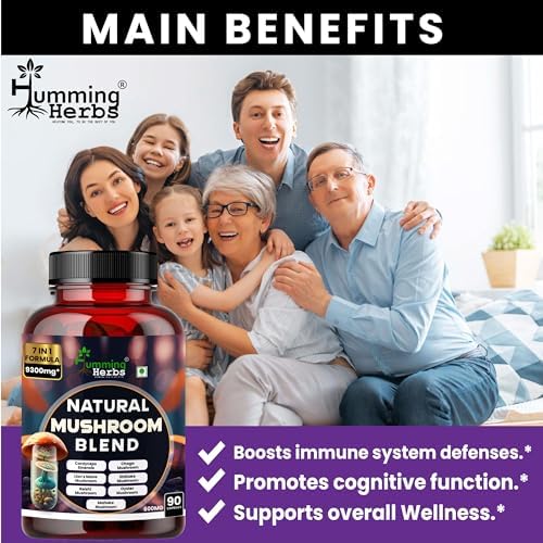 Humming Herbs 7-in-1 Mushroom Blend Capsules – Hericium erinaceus