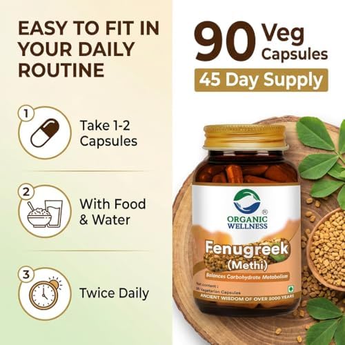 Organic Wellness Fenugreek 90 Veg Capsules 90 – Trigonella foenum