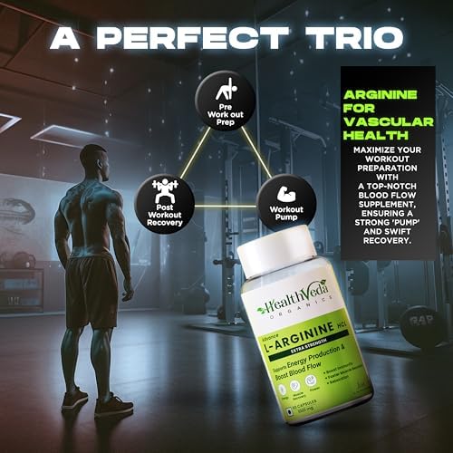 Health Veda L-Arginine with Chromium 1000mg Capsules 60 – Vegetarian Mineral