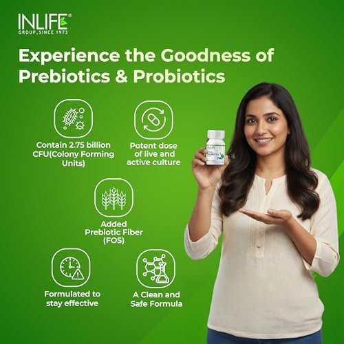 INLIFE Prebiotics and Probiotics Supplement — Capsules 60 – Ayurvedic Herb
