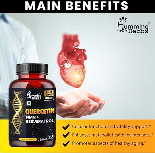 Humming Herbs Quercetin, NMN & Resveratrol Complex Capsules 90 – Ayurvedic Herb