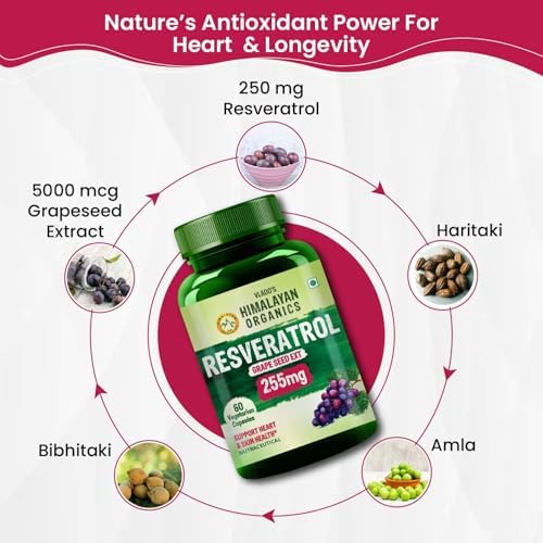 Himalayan Organics Resveratrol with Grape Seed Extract 255mg Capsules 60 – Herbal Extract