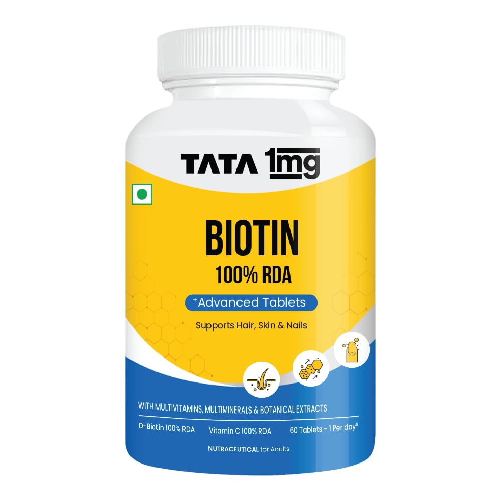 Tata 1mg Biotin+ Advanced Tablets 60 – Ayurvedic Herb