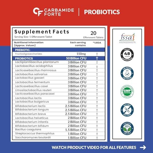 Carbamide Forte Probiotics Effervescent with L. Reuteri Tablets – Ayurvedic Herb