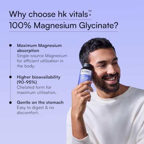 HK Vitals 100% Magnesium Glycinate Tablets – Vegetarian Mineral