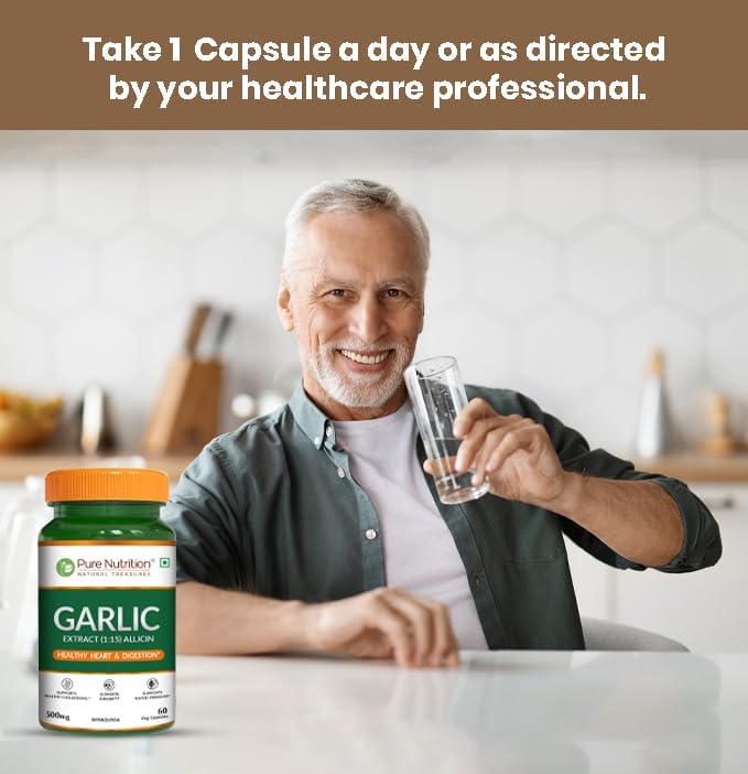 Pure Nutrition Garlic Extract 500mg Capsules 60 – Allium sativum