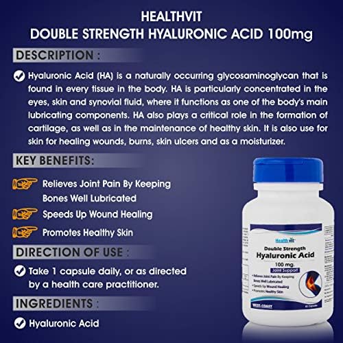 Healthvit Double Strength Hyaluronic Acid 100mg Capsules 60 – Ayurvedic Herb