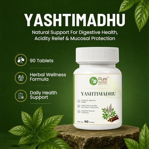 Pure Nutrition Yashtimadhu Licorice for Throat & Digestion Capsules 60 – Glycyrrhiza glabra