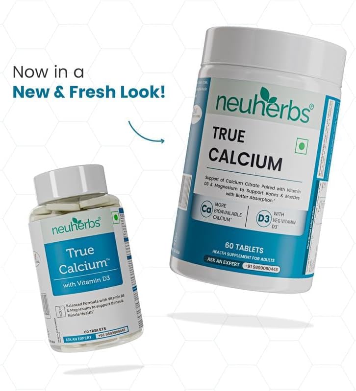 Neuherbs Calcium with Vitamin D3 & Magnesium Tablets 60 – Vitamin Supplement