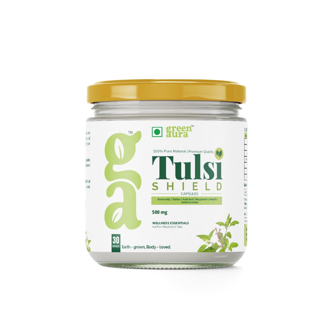 Green Aura Tulsi Shield 500mg Capsules 60 – Ocimum sanctum