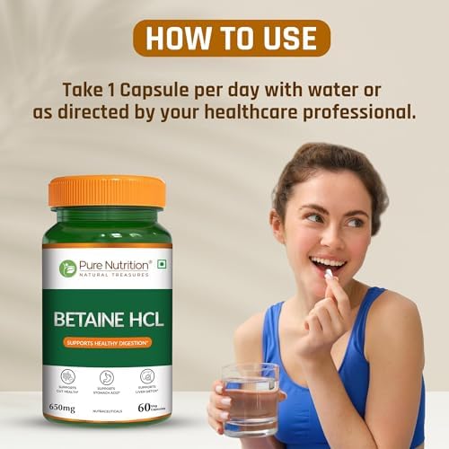Pure Nutrition Betaine HCL 650mg Capsules 60 – Betaine hydrochloride