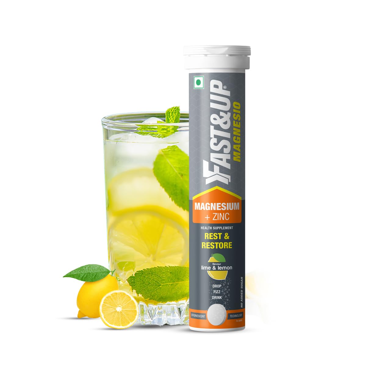 Fast&Up Magnesio Magnesium + Zinc Effervescent Tablets 20 – Vegetarian Mineral