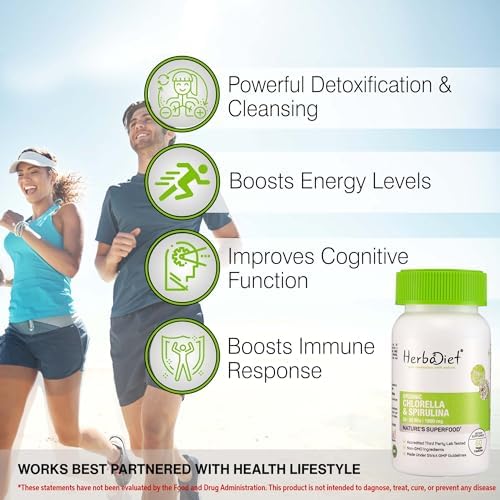 Herbadiet Organic Spirulina & Chlorella 50/ Tablets 50 – Ayurvedic Herb