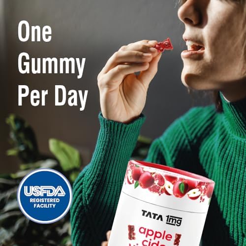 Tata 1mg Apple Cider Vinegar Gummies with Mother & Beetroot Gummies 30 – Ayurvedic Herb