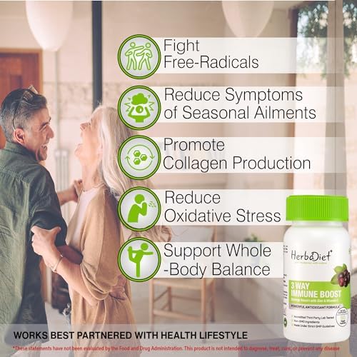 Herbadiet Elderberry with Vitamin C & Zinc Capsules – Sambucus nigra