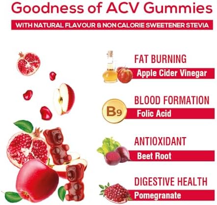 Tata 1mg Apple Cider Vinegar Gummies with Mother & Beetroot Gummies 30 – Ayurvedic Herb