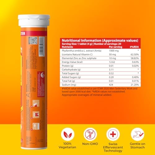 Fast&Up Charge Natural Vitamin C Effervescent Tablets – Vitamin Supplement