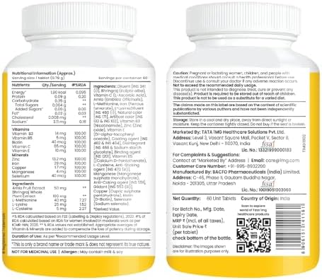 Tata 1mg Biotin+ Advanced Tablets 60 – Ayurvedic Herb