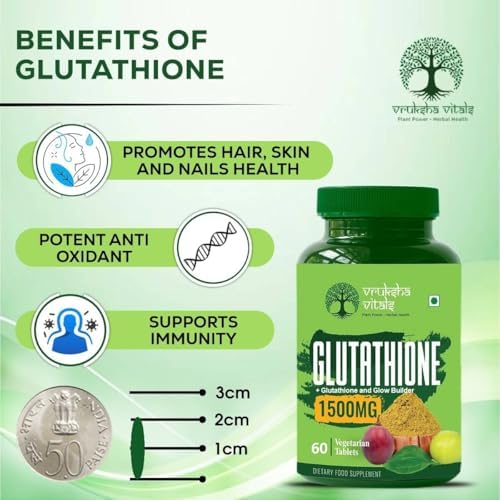 Vruksha Vitals Glutathione with Vitamin C & Biotin Tablets 60 – Vitamin Supplement