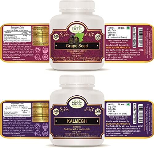 Biotic Andrographis & Grape Seed Extract Capsules 120 – Andrographis paniculata