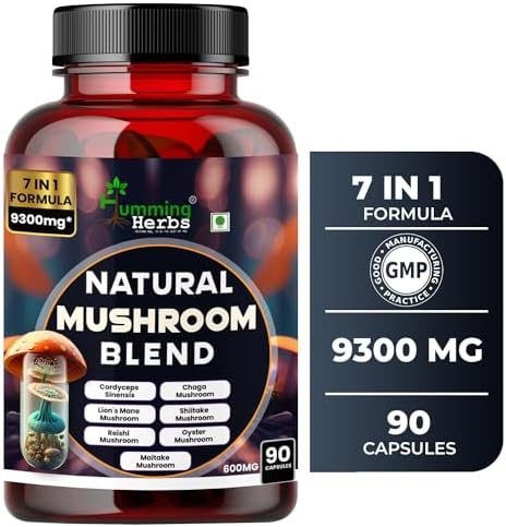 Humming Herbs 7-in-1 Mushroom Blend Capsules – Hericium erinaceus