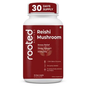 Rooted Actives Reishi Mushroom Capsules 60 – Ganoderma lucidum