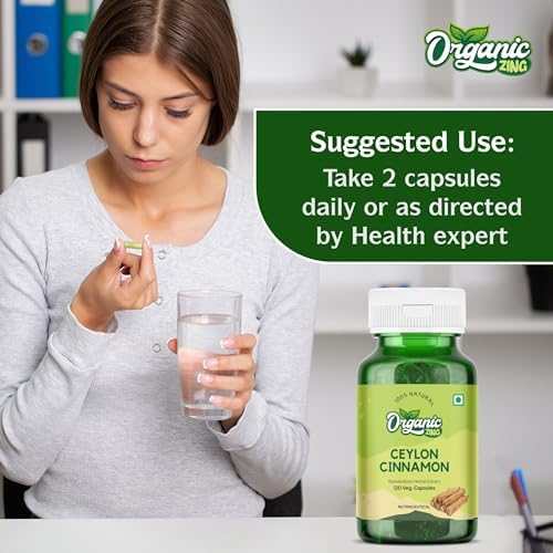 Organic Zing Ceylon Cinnamon 1200mg Capsules – Cinnamomum verum