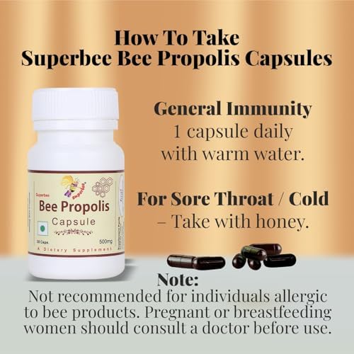 Superbee Propolis 500mg Capsules 30 – Ayurvedic Herb