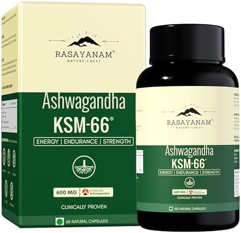 Rasayanam Ashwagandha KSM-66 Root Extract Capsules – Withania somnifera