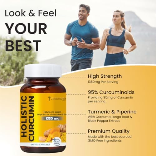 ZEROHARM Curcumin 1350mg Capsules 90 – Curcuma longa