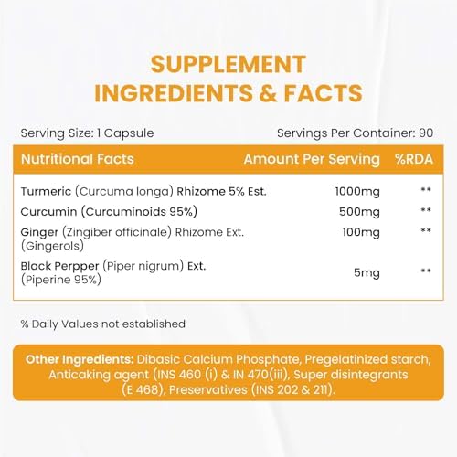 Himalayan Organics Curcumin with Black Pepper 1500mg Capsules 120 – Curcuma longa