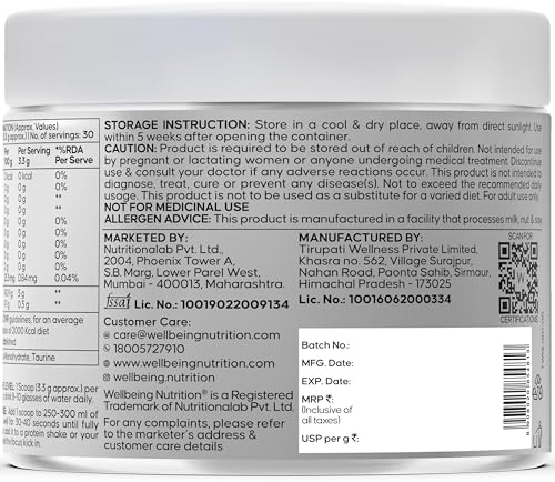 Wellbeing Nutrition Micronised Creatine Monohydrate Powder – Amino Acid