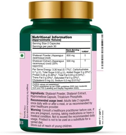 VAHDAM Shatavari Capsules – Asparagus racemosus