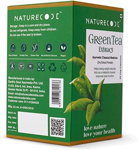 Nature Code Green Tea Extract 60 Veg 400mg Capsules 60 – Camellia sinensis