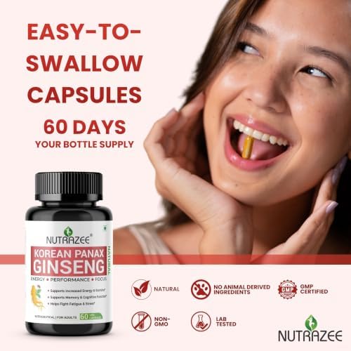 Nutrazee Korean Red Panax Ginseng Capsules – Panax ginseng