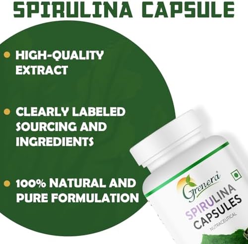 Grenera Spirulina 1000mg Capsules 90 – Arthrospira platensis