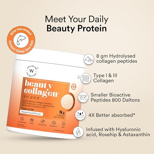 Wellbeing Nutrition Korean Marine Collagen + Astaxanthin Powder – Ayurvedic Herb