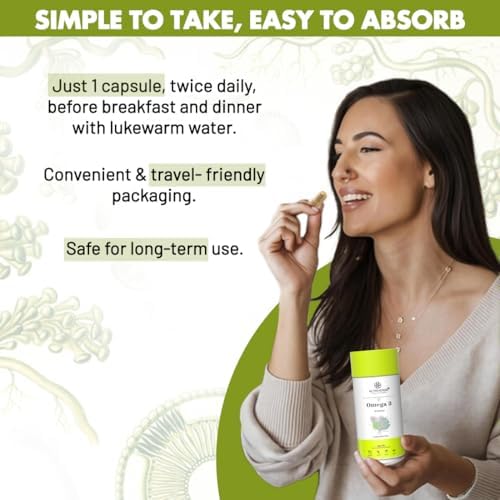 Nutriherbs Omega-3 Plant-Based DHA & EPA 800mg Capsules – Ayurvedic Herb
