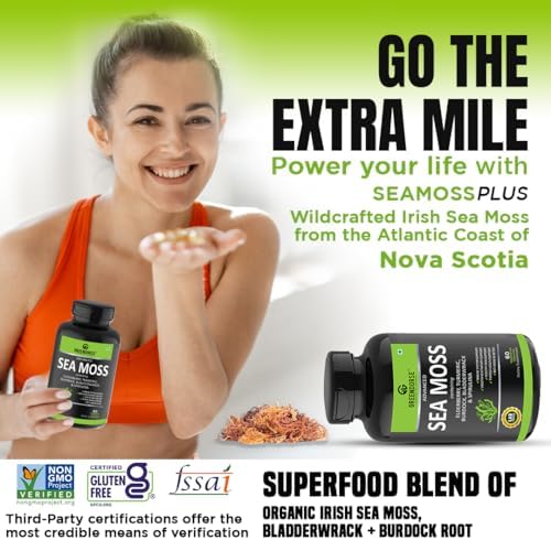 Greendorse Irish Sea Moss 7-in-1 with Spirulina & Bladderwrack Capsules – Ayurvedic Herb