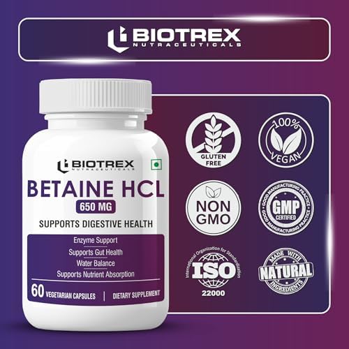 Biotrex Betaine HCL with Pepsin 650mg Capsules 60 – Ayurvedic Herb